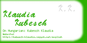 klaudia kubesch business card